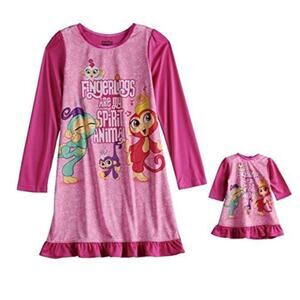 Fingerlings are My Spirit Animal Monkey Satin Nightgown with Doll Gown